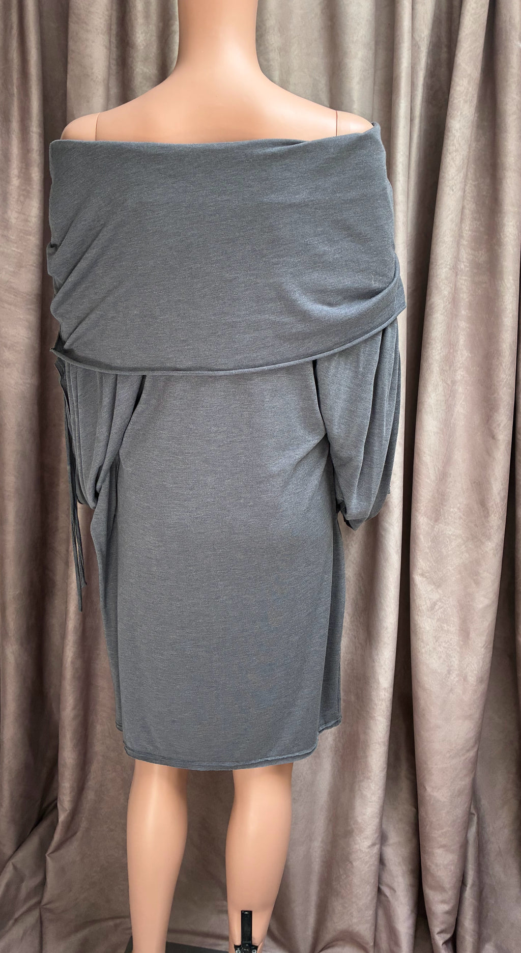 Vintage Allo Martinez Argentina Gray Jersey Parachute Dress | 5 Ways to Wear | One Size