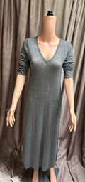 Minimalist Sheer Knit Maxi Dress | Deep V-Neck | Carolyn Bessette Vibes | Size 4