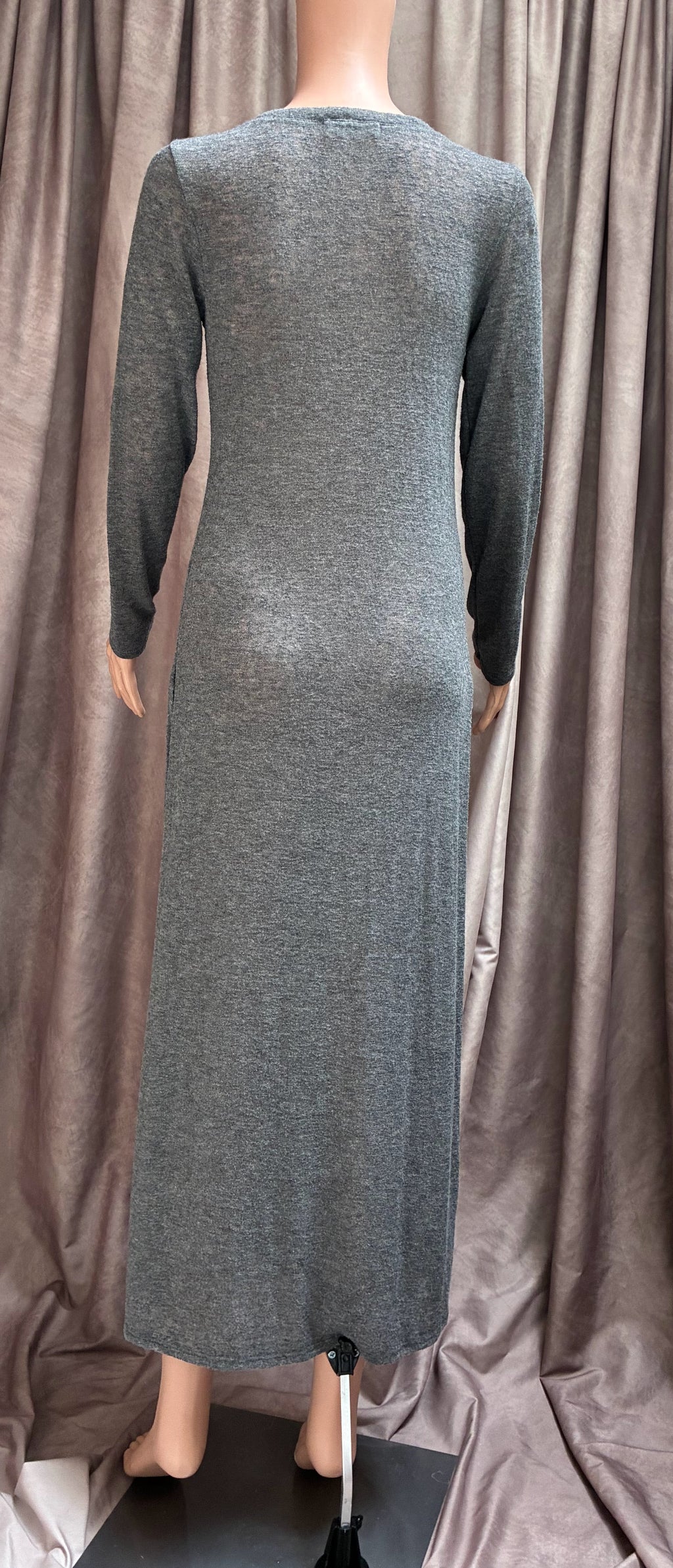 Minimalist Sheer Knit Maxi Dress | Deep V-Neck | Carolyn Bessette Vibes | Size 4