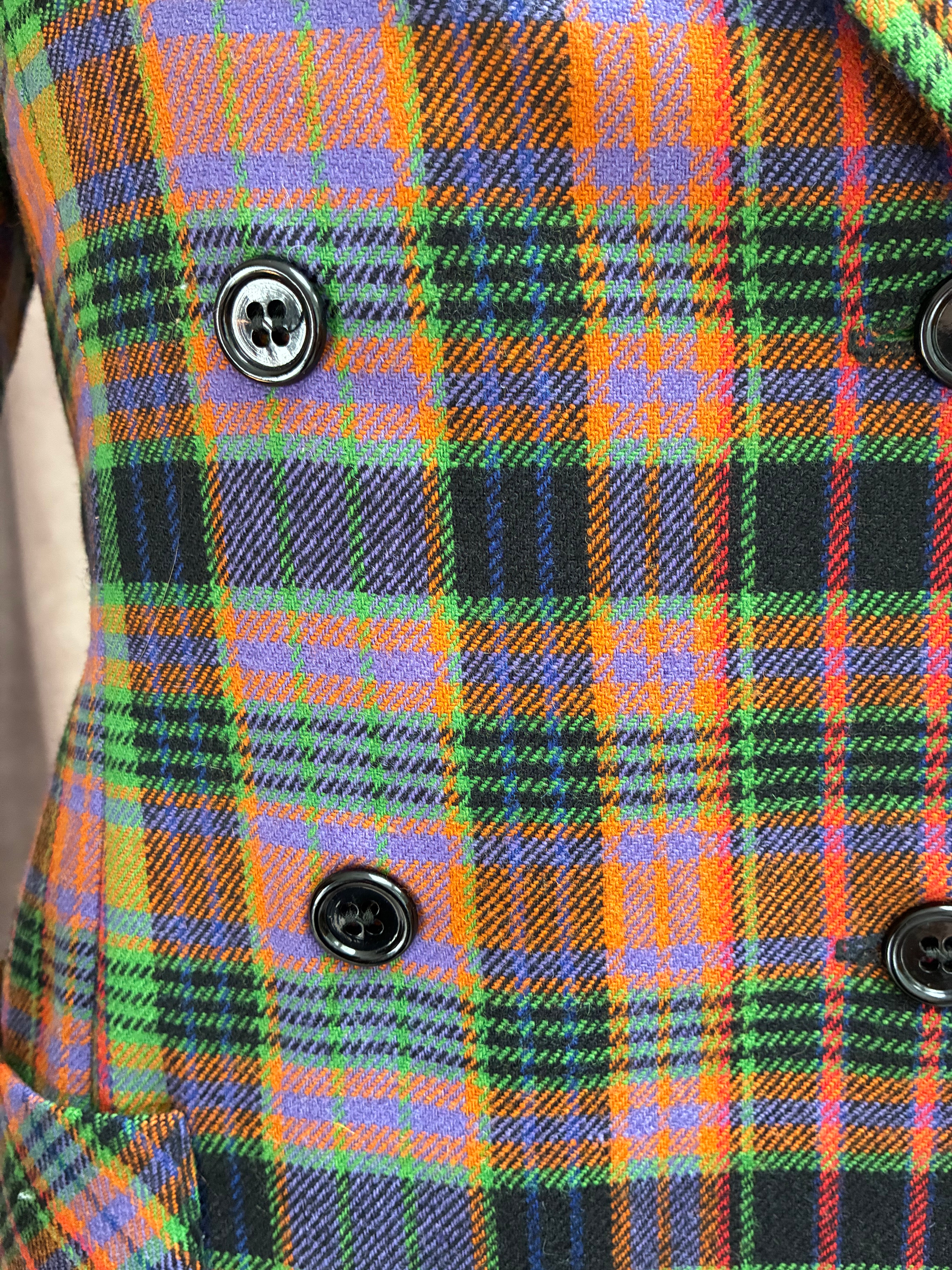 Vintage Carol Horn for Benson & Partners 100% Wool Scottish Plaid Blazer | Unique Colorway | Size M