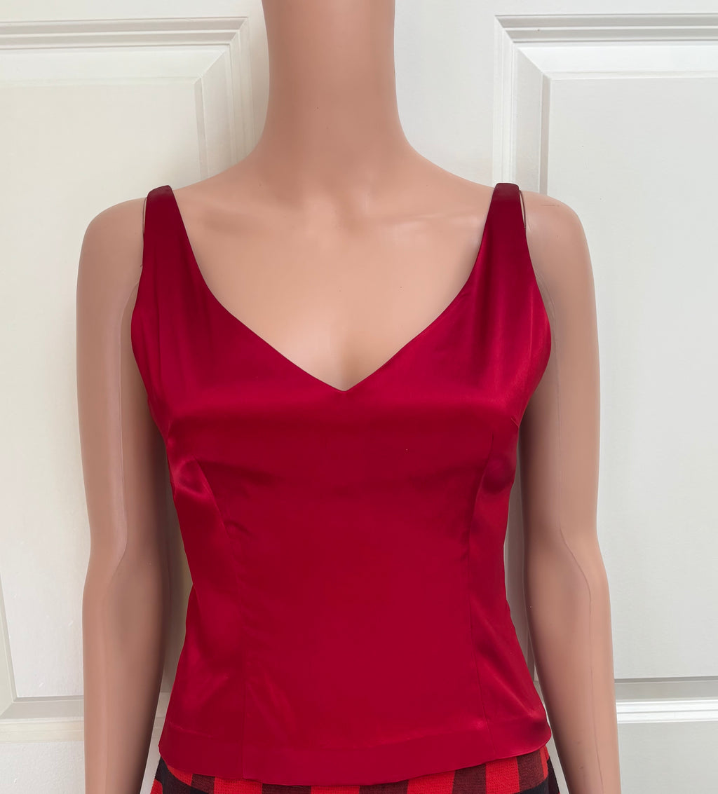 Vintage 90s Red Satin Bustier