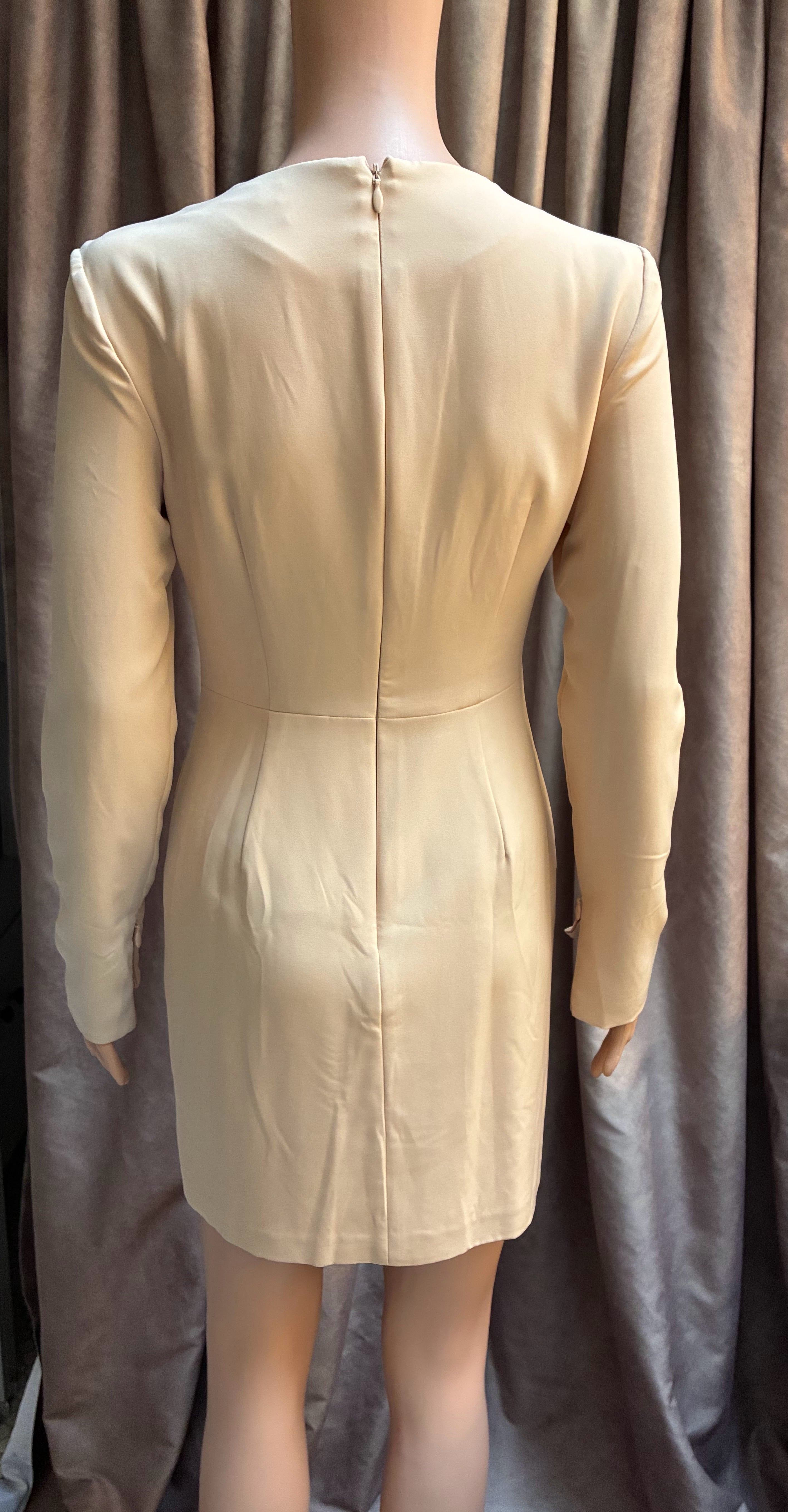 ASOS Cream colored Lace-Up Side Bodycon Business Dress