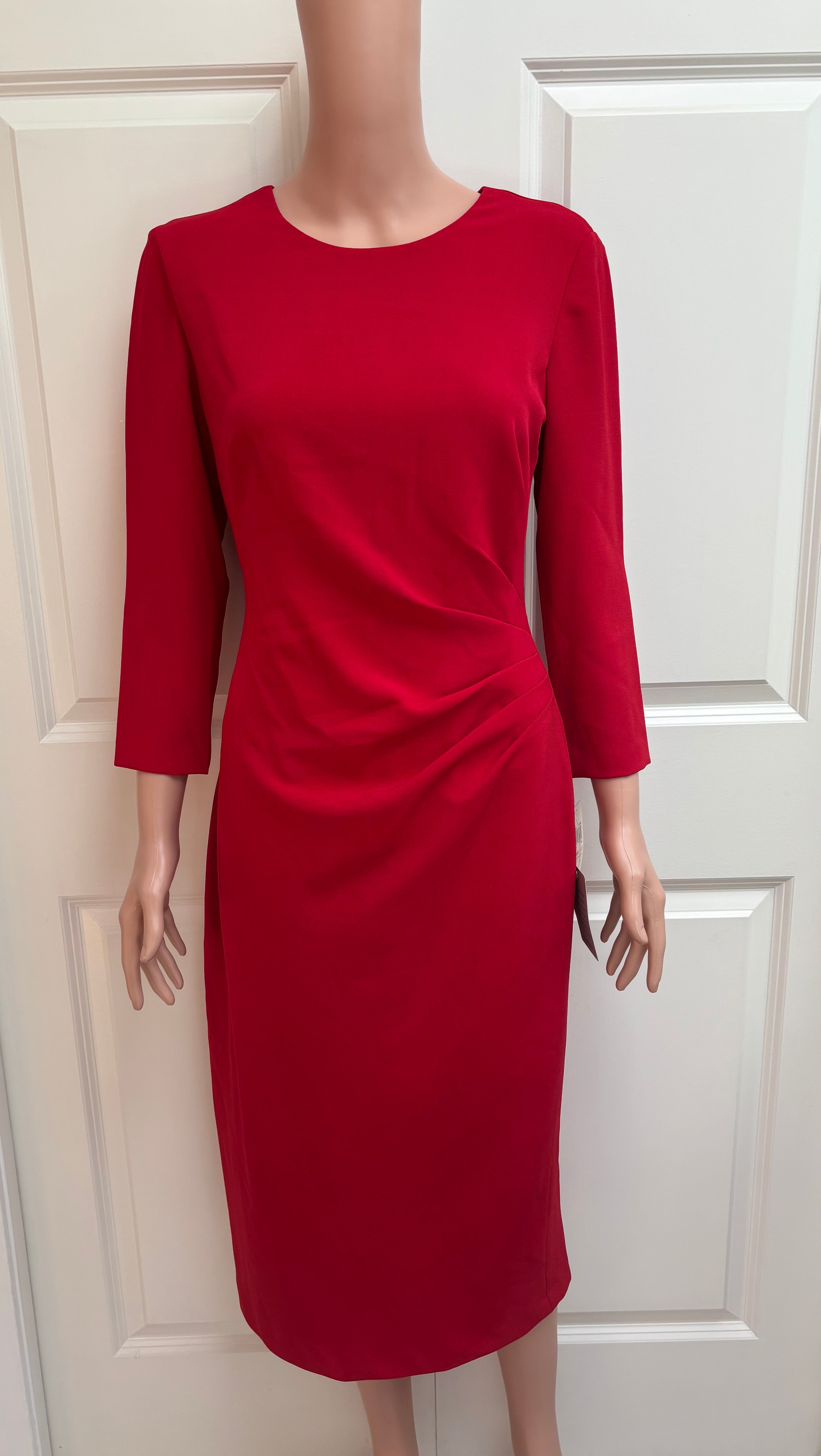 Classy Red Midi Dress - 10