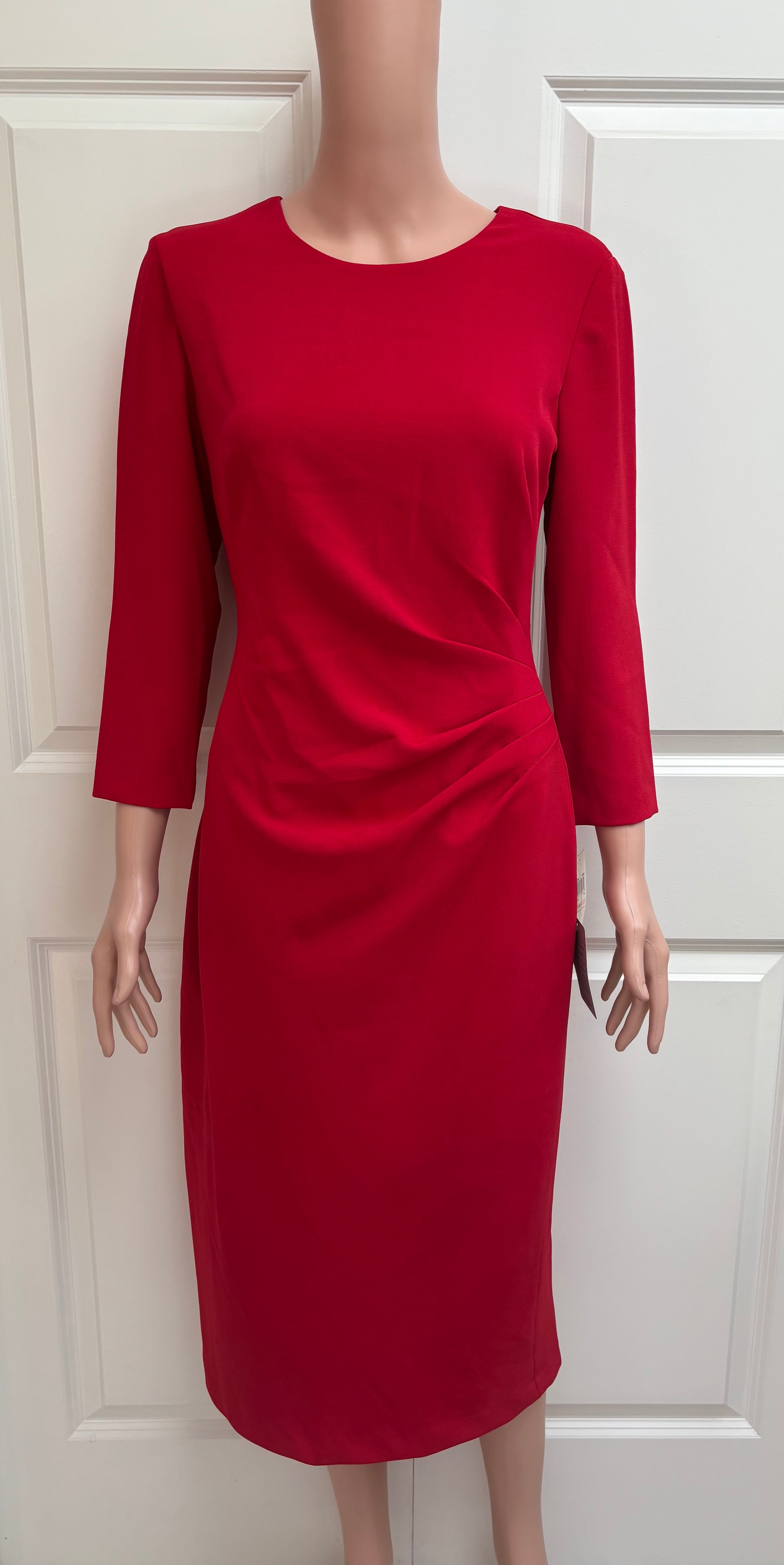 Classy Red Midi Dress - 10