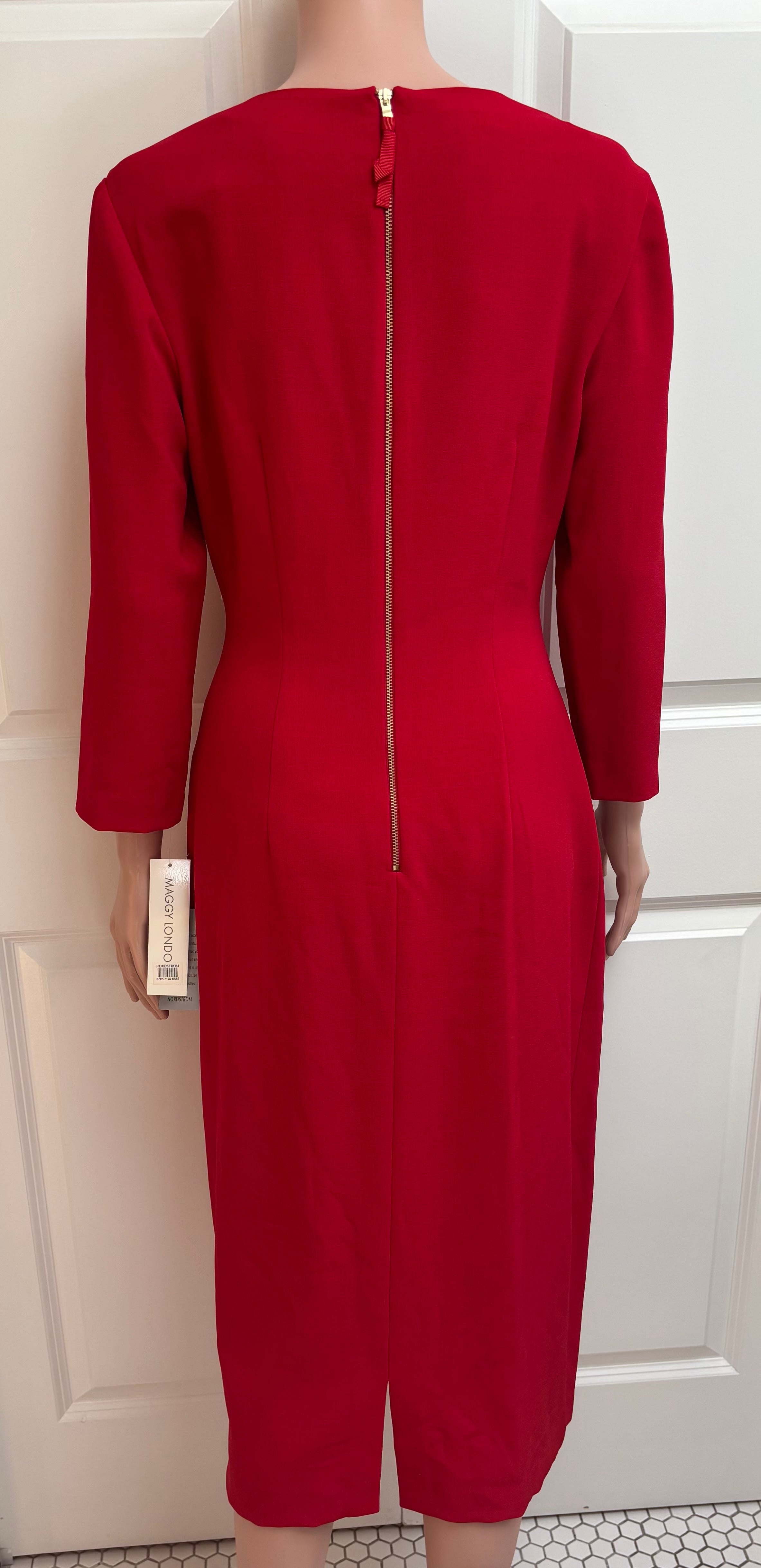 Classy Red Midi Dress - 10