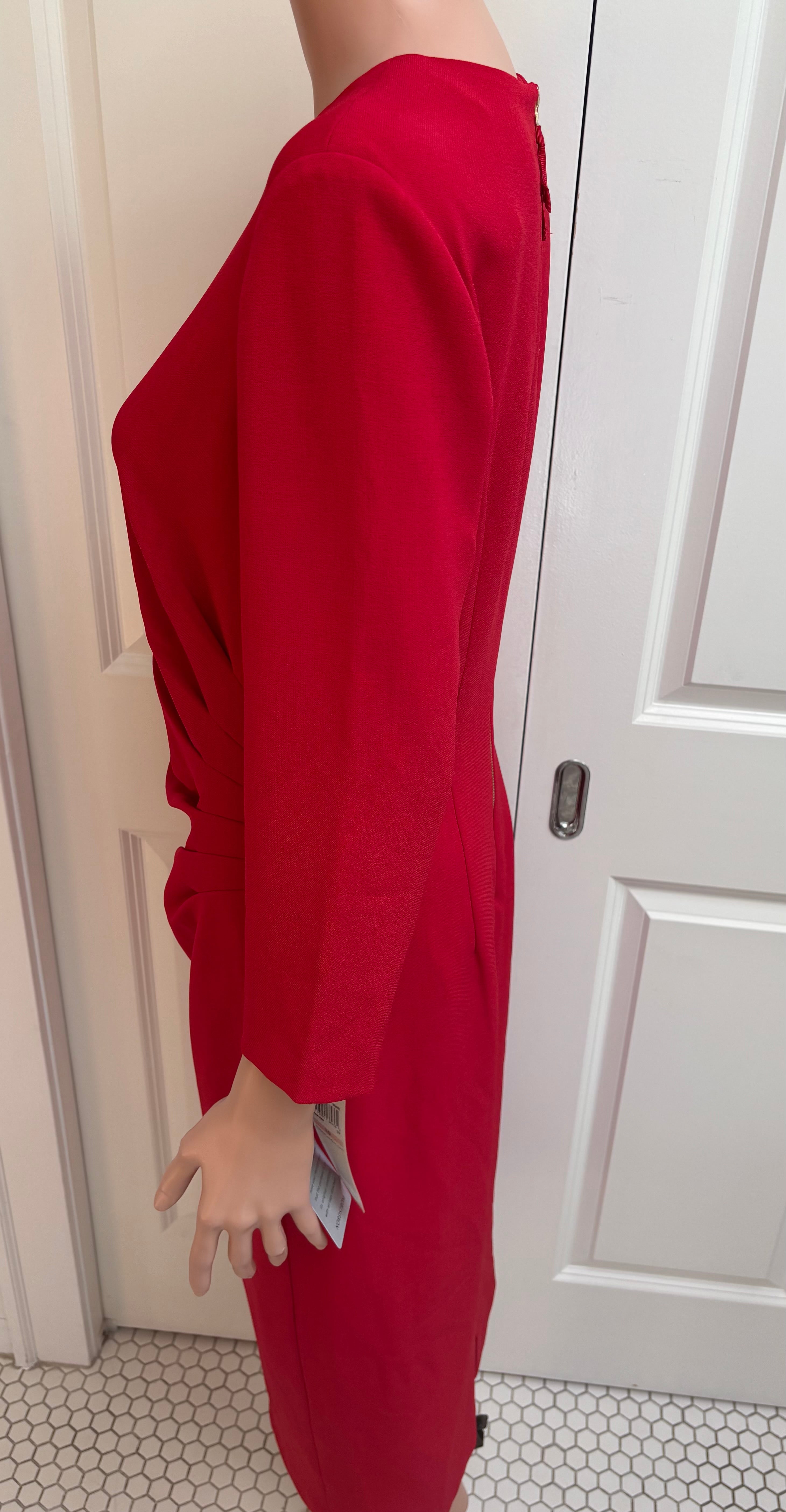 Classy Red Midi Dress - 10