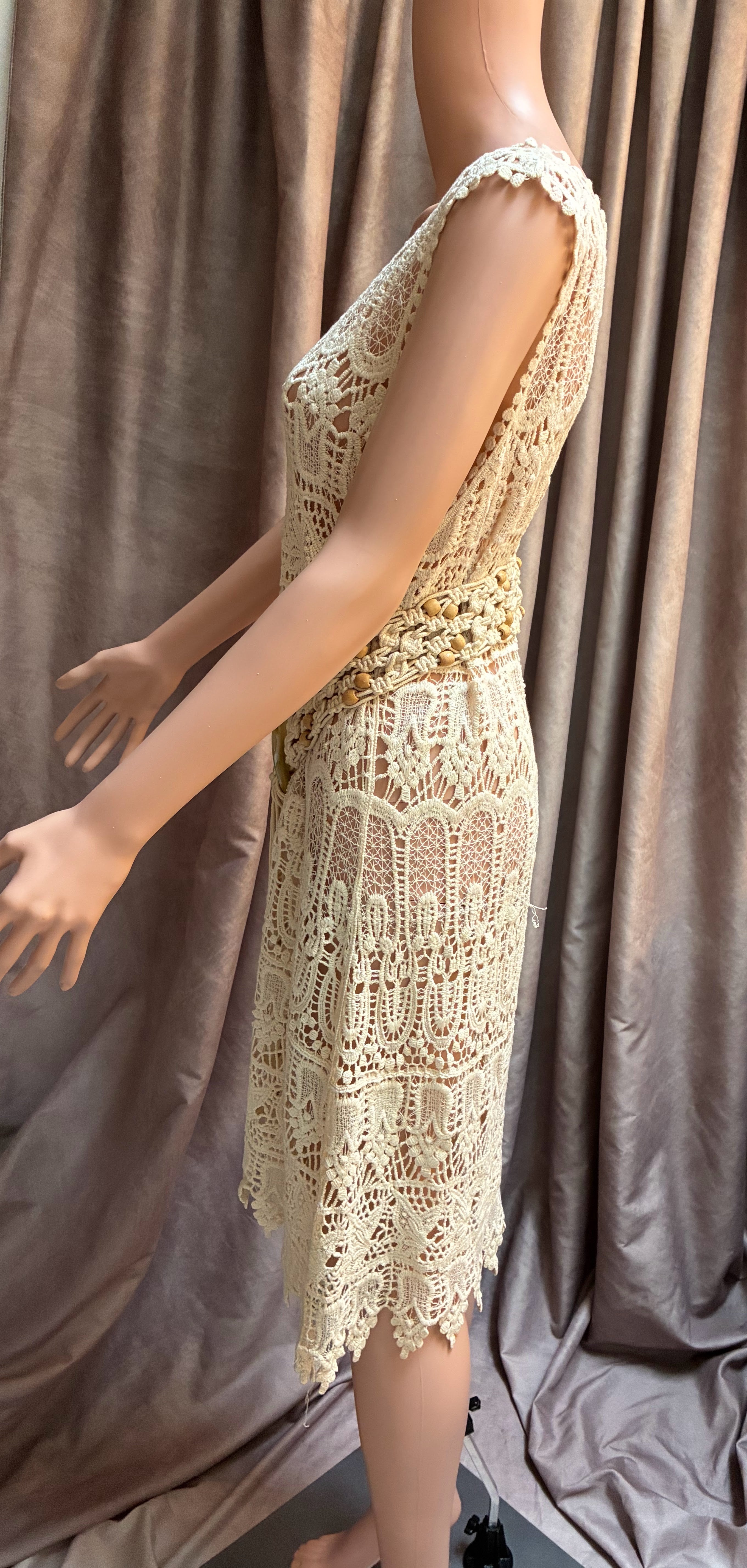 Mexican Crochet Lace Sheath Dress / Swimsuit Cover-Up by Cecico