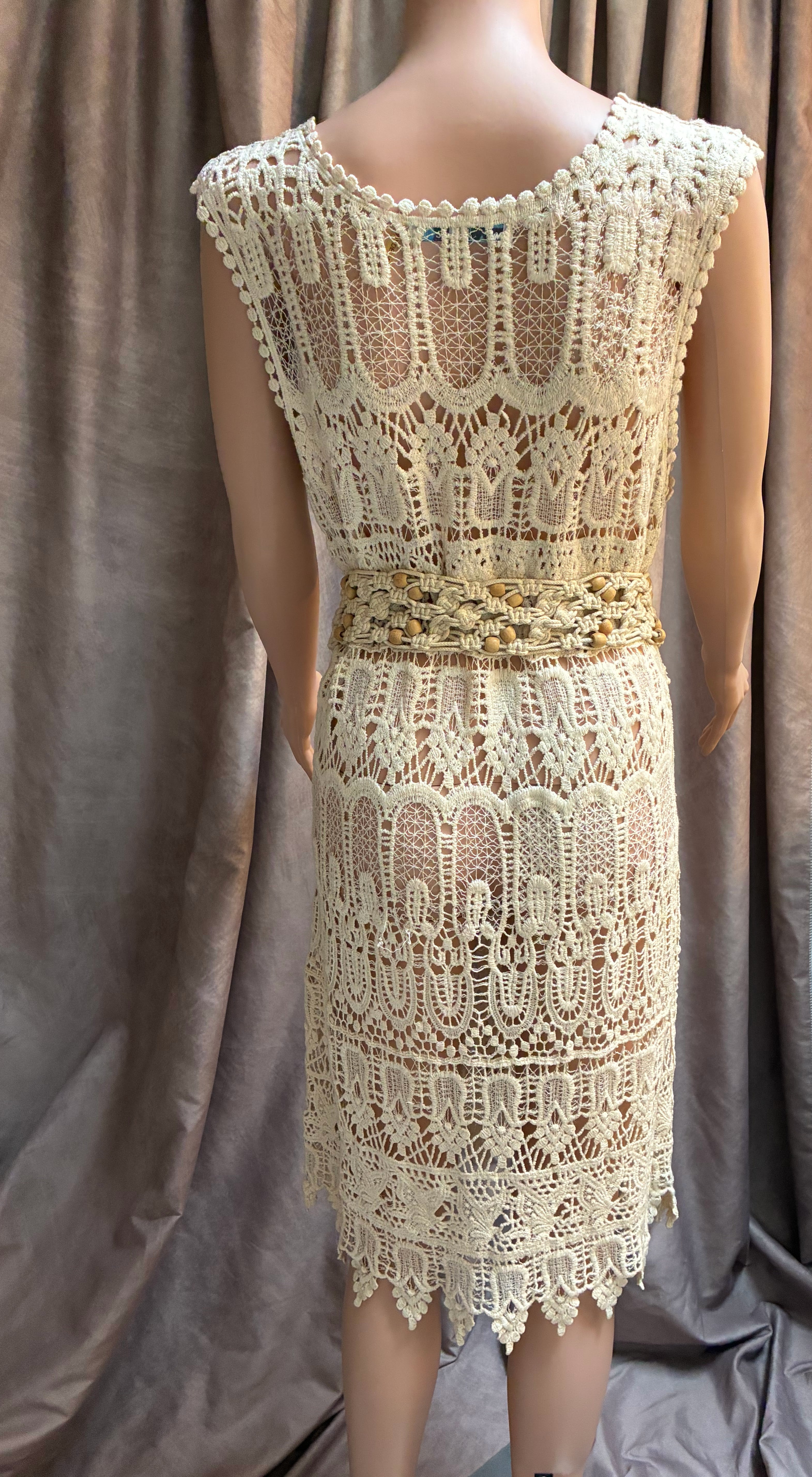 Mexican Crochet Lace Sheath Dress / Swimsuit Cover-Up by Cecico