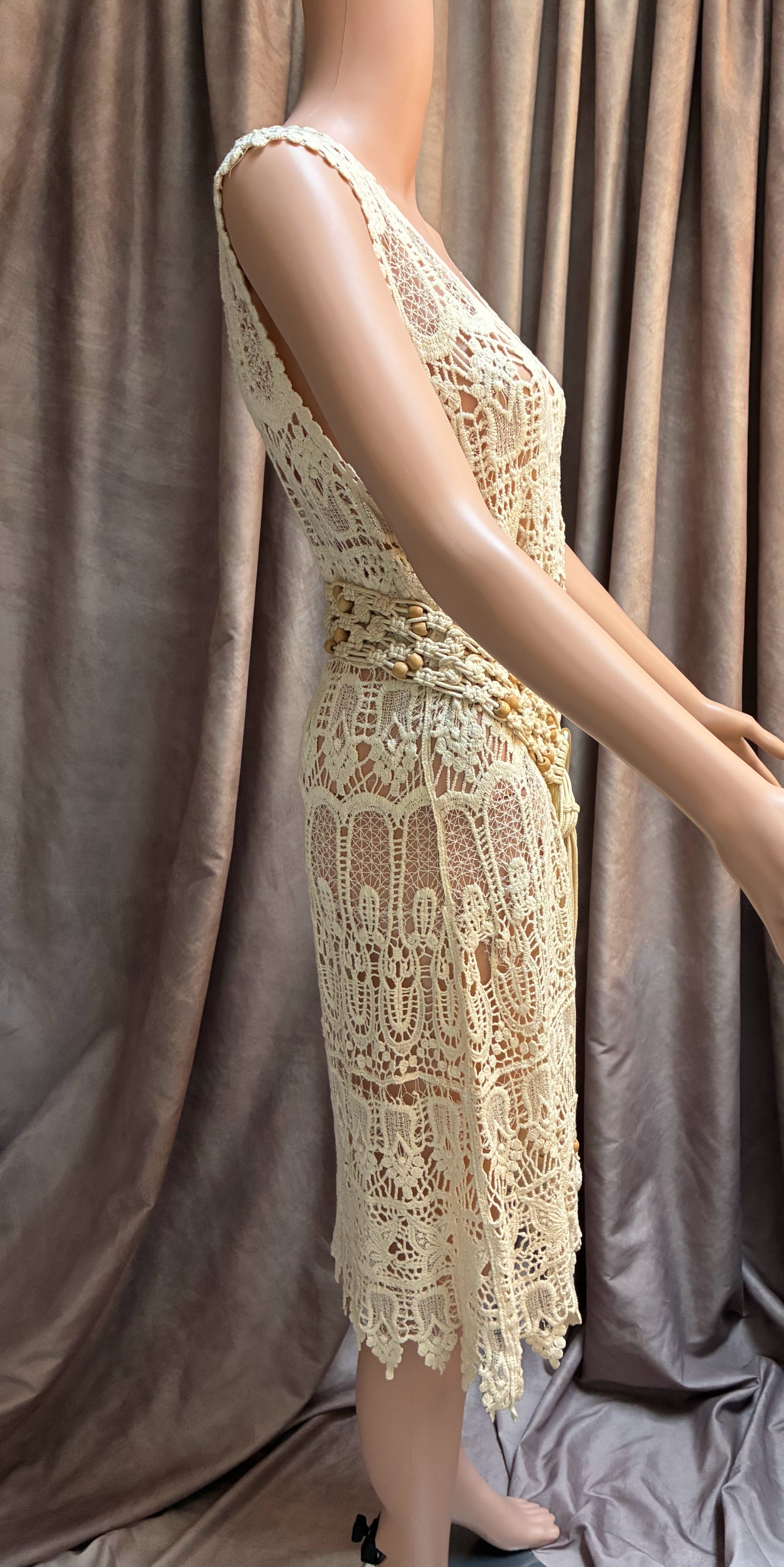 Mexican Crochet Lace Sheath Dress / Swimsuit Cover-Up by Cecico
