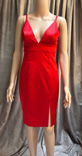 Red Satin Tailored Mini Dress – by Guess