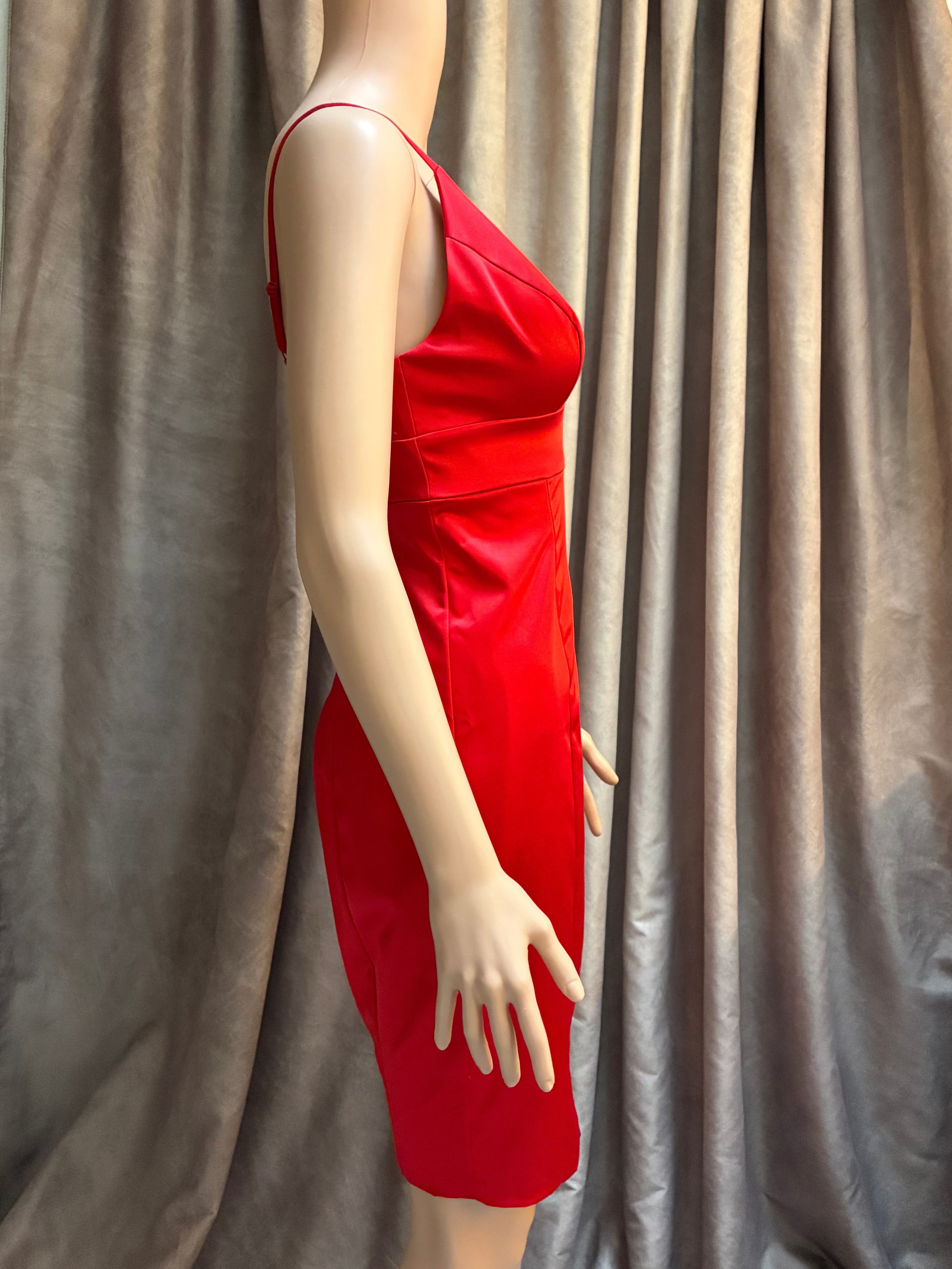 Red Satin Tailored Mini Dress – by Guess