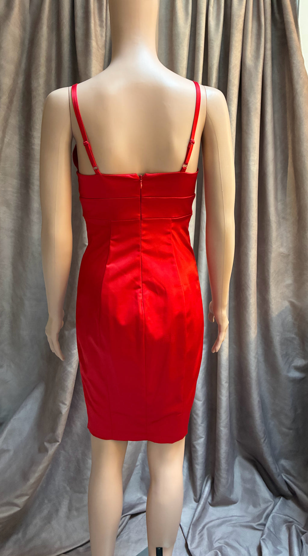 Red Satin Tailored Mini Dress – by Guess