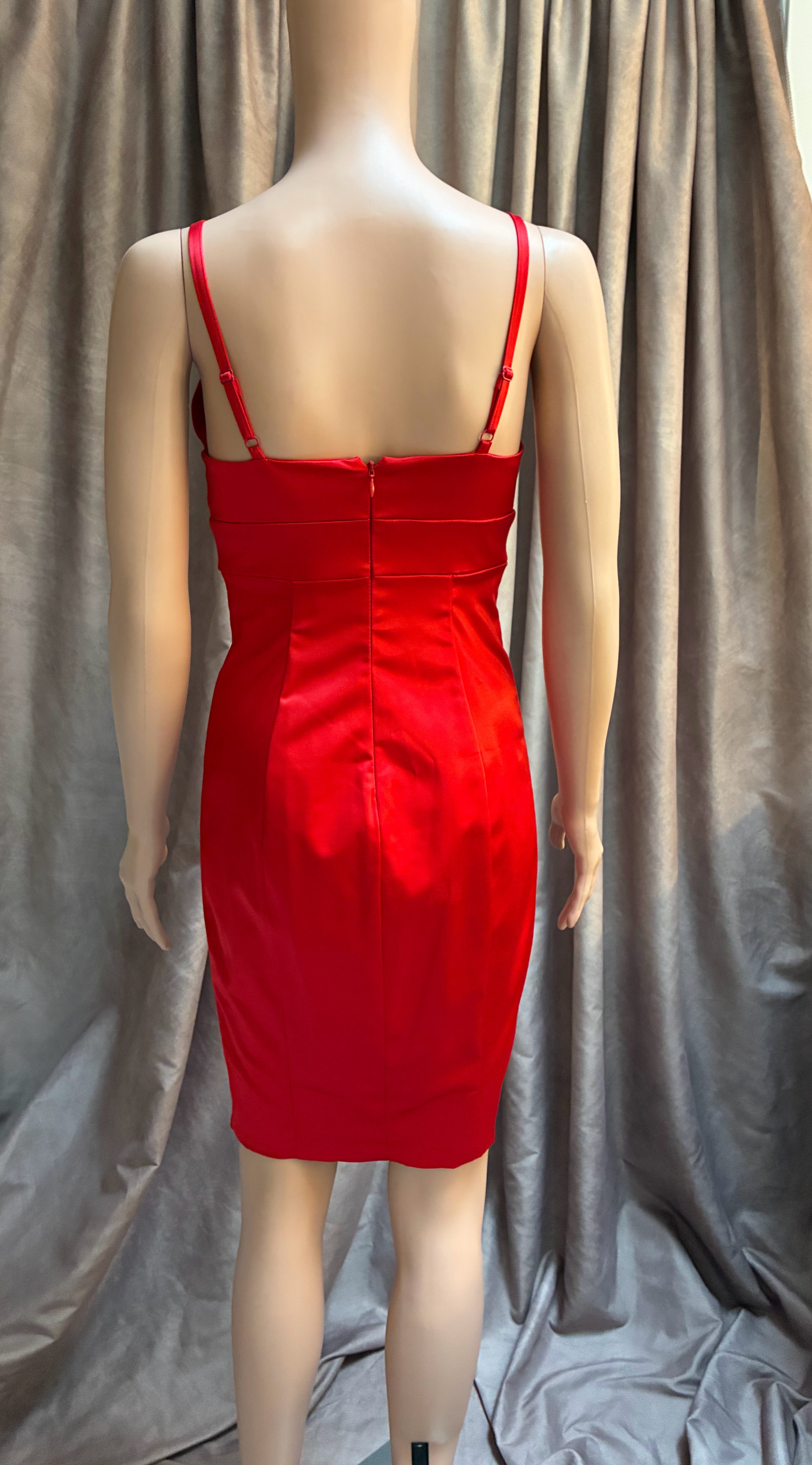 Red Satin Tailored Mini Dress – by Guess