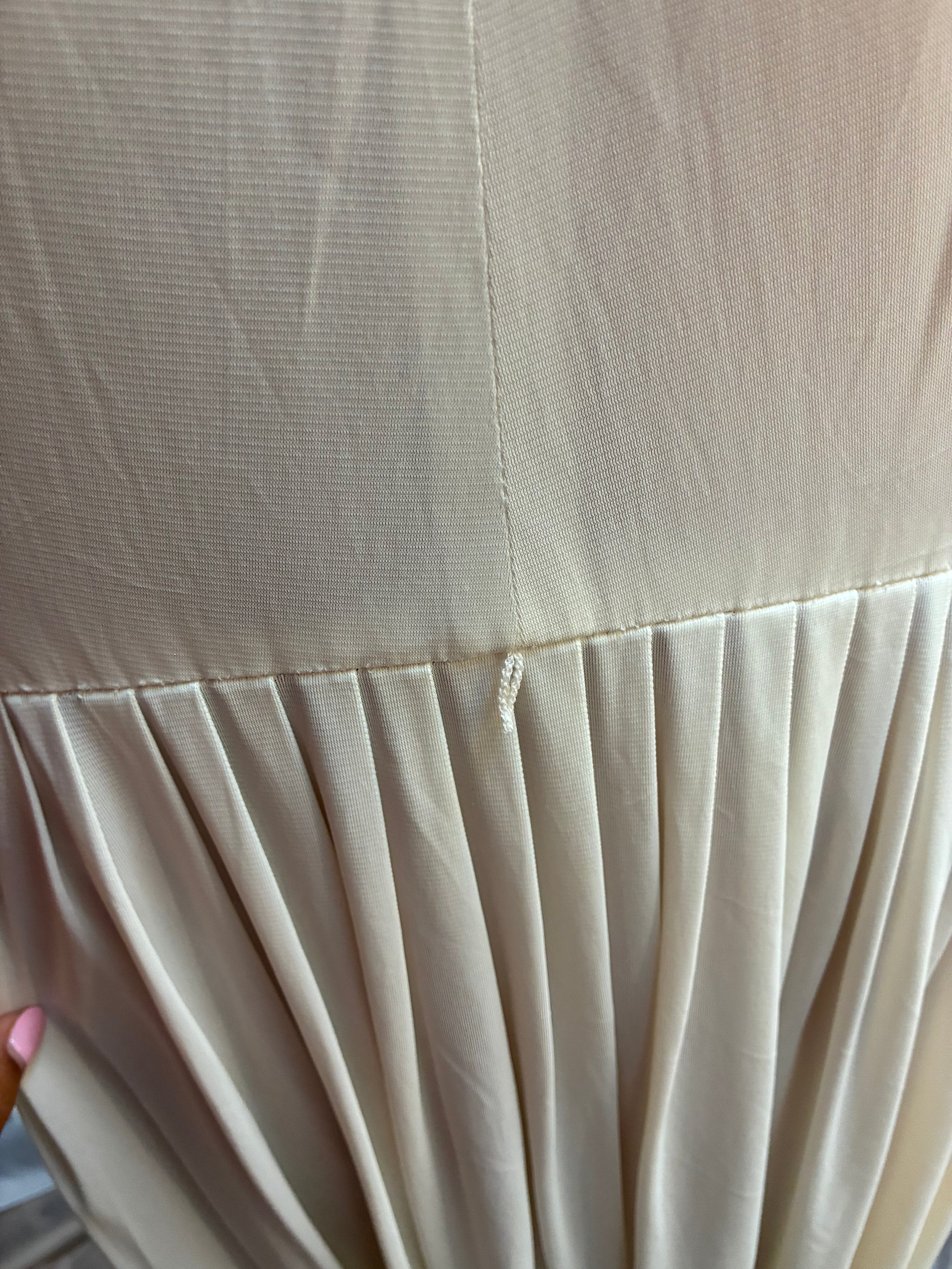 Sears 1970s White Accordion Pleat Skater/  Tennis Dress