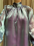 Vintage Akira Iridescent Purple Chiffon Blouse — Size XL