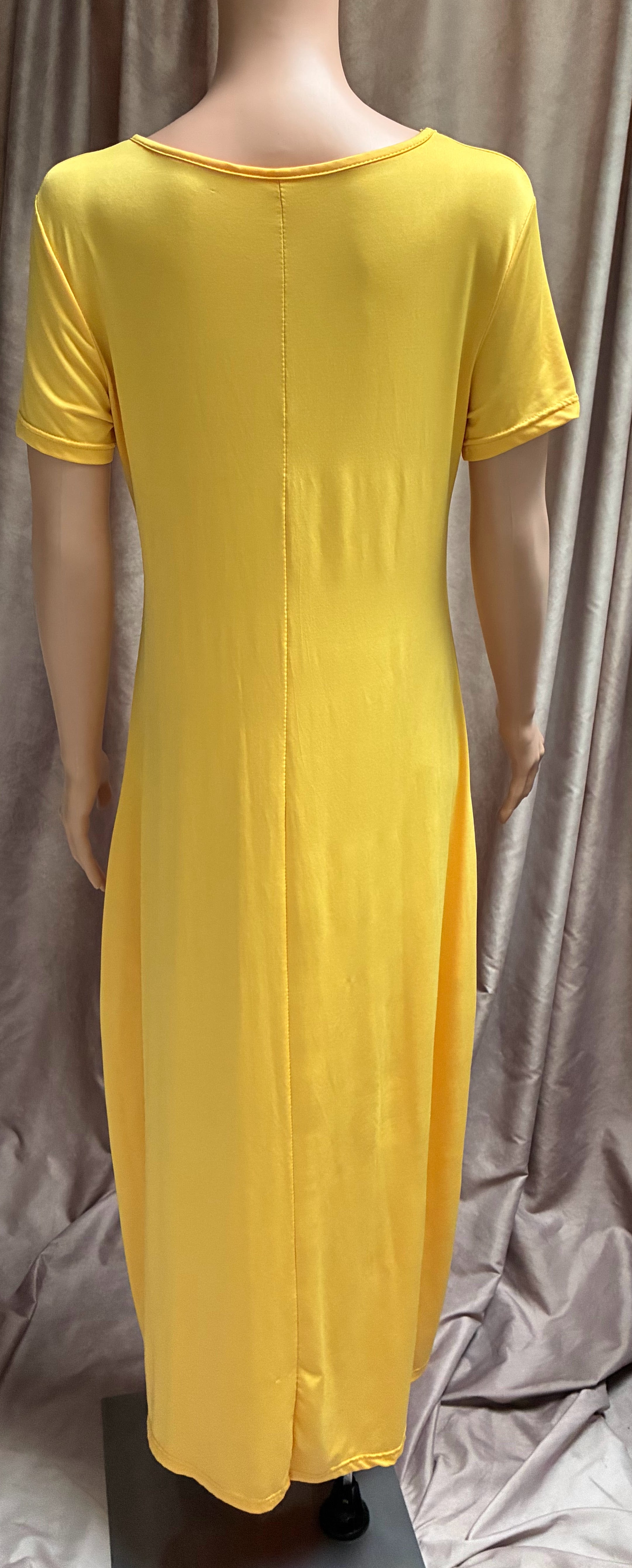 Y2K Sunshine Yellow Jersey Maxi Dress — One Size Fits All