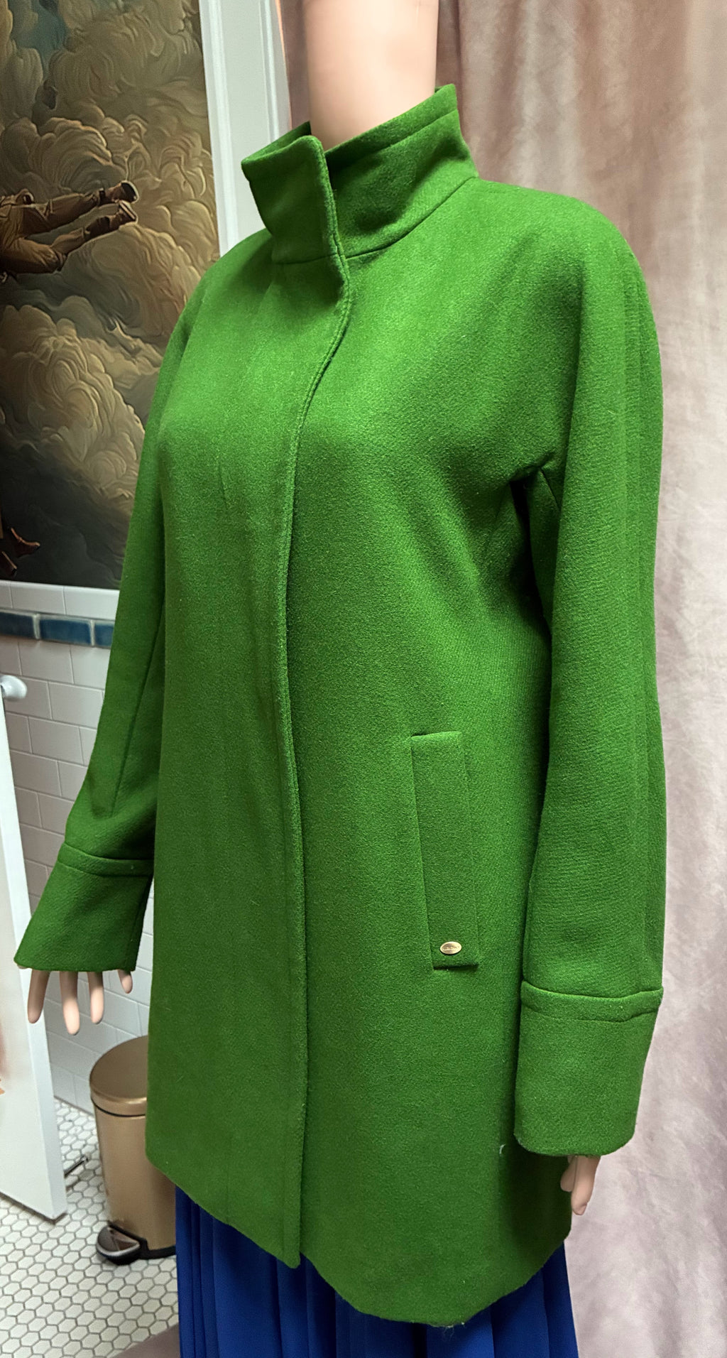 Kelly Green Wool-Blend Coat