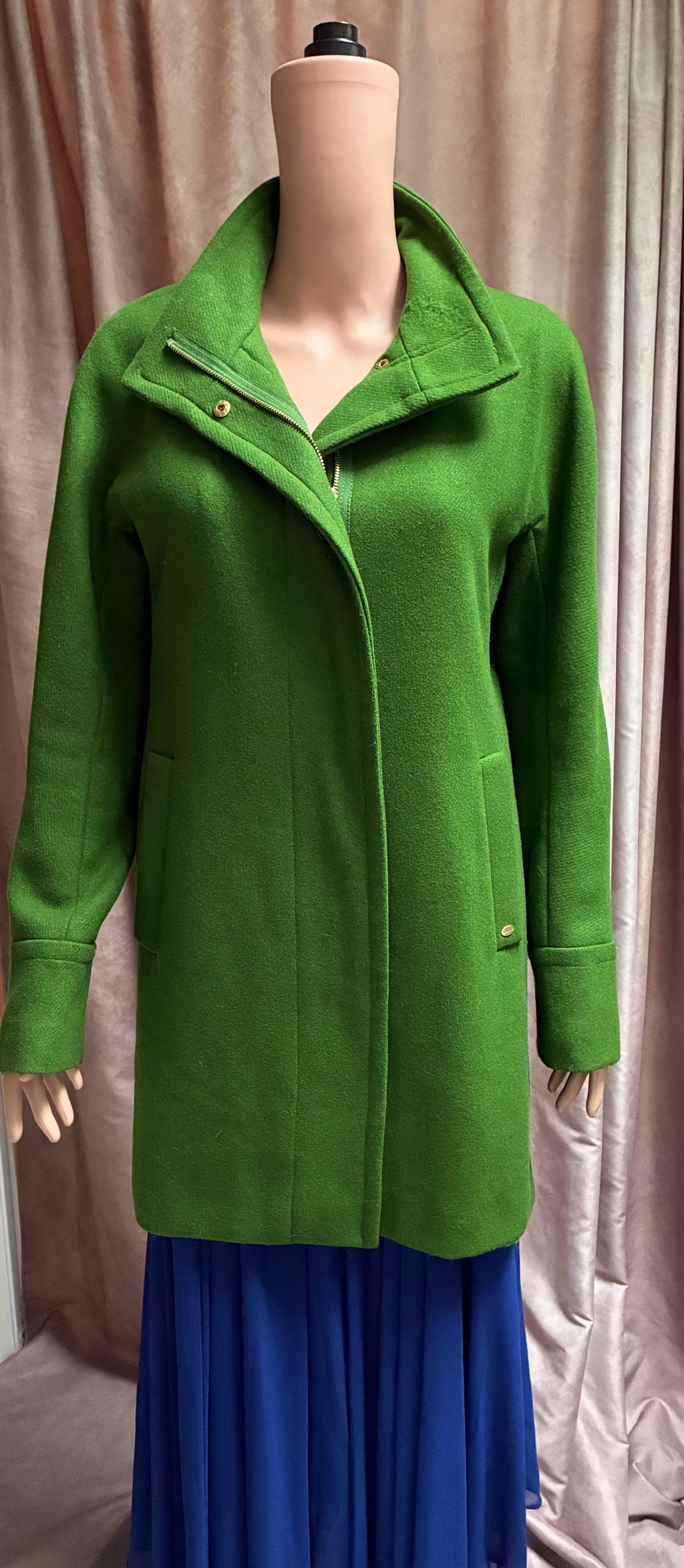 Kelly Green Wool-Blend Coat