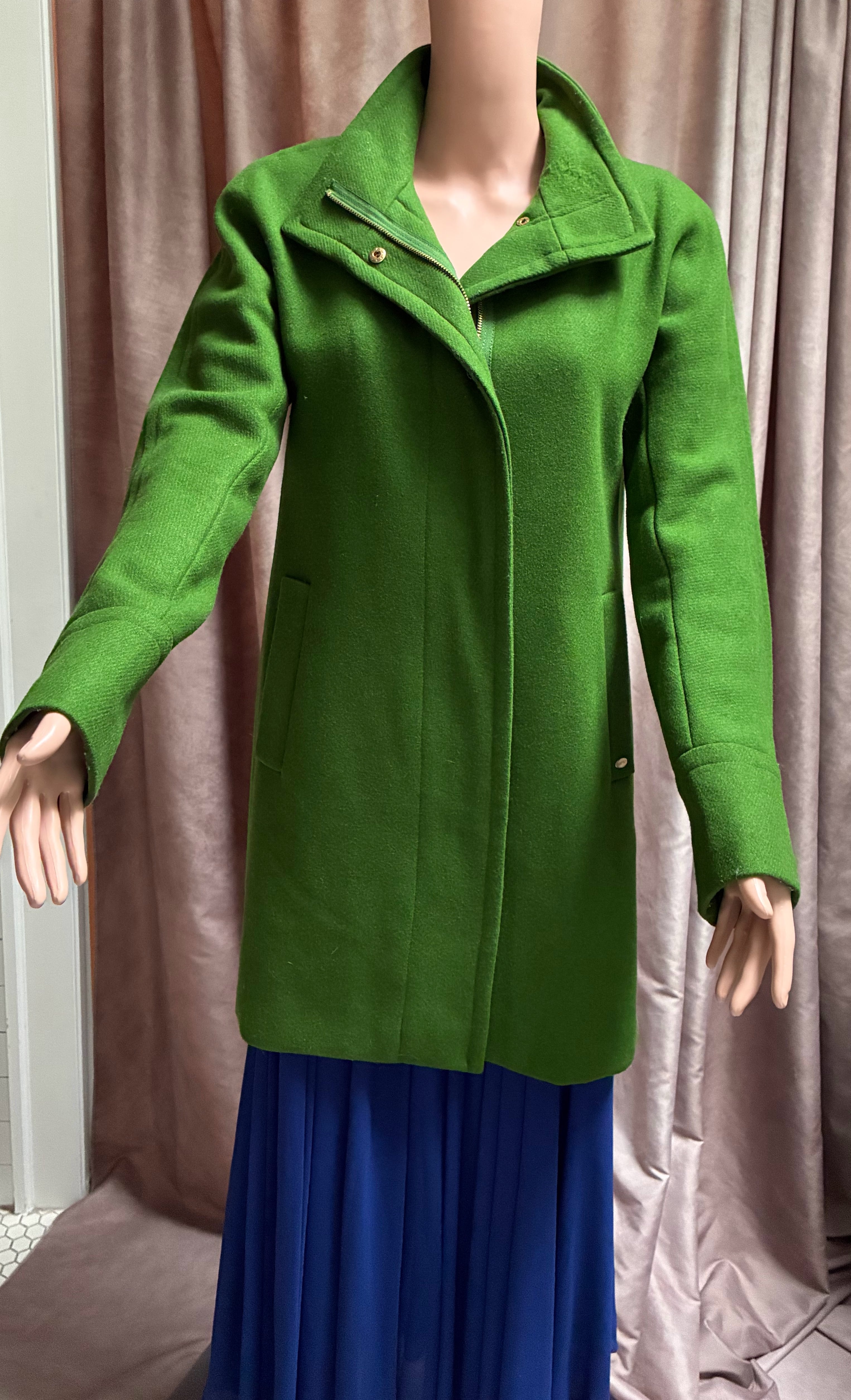 Kelly Green Wool-Blend Coat