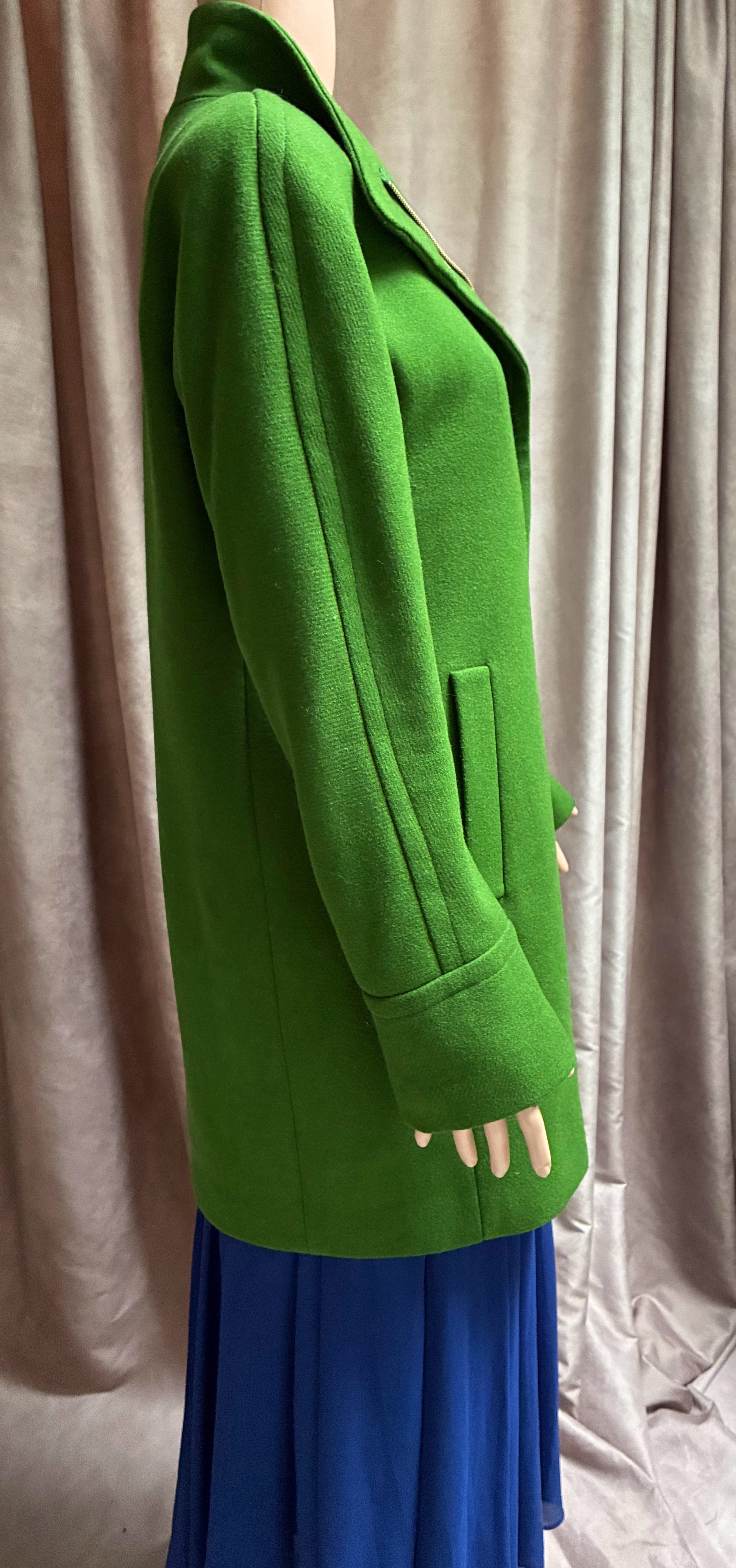 Kelly Green Wool-Blend Coat