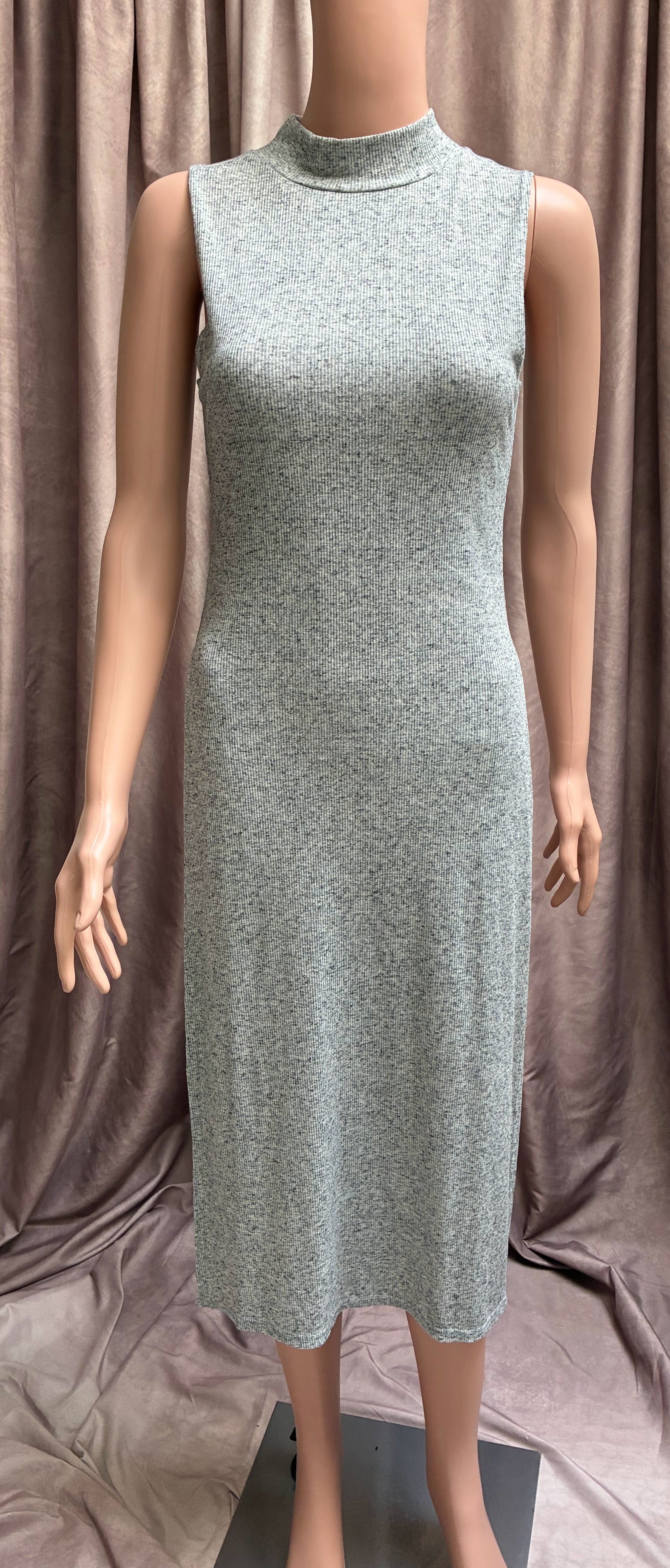 Gray Long Tank | High Slit