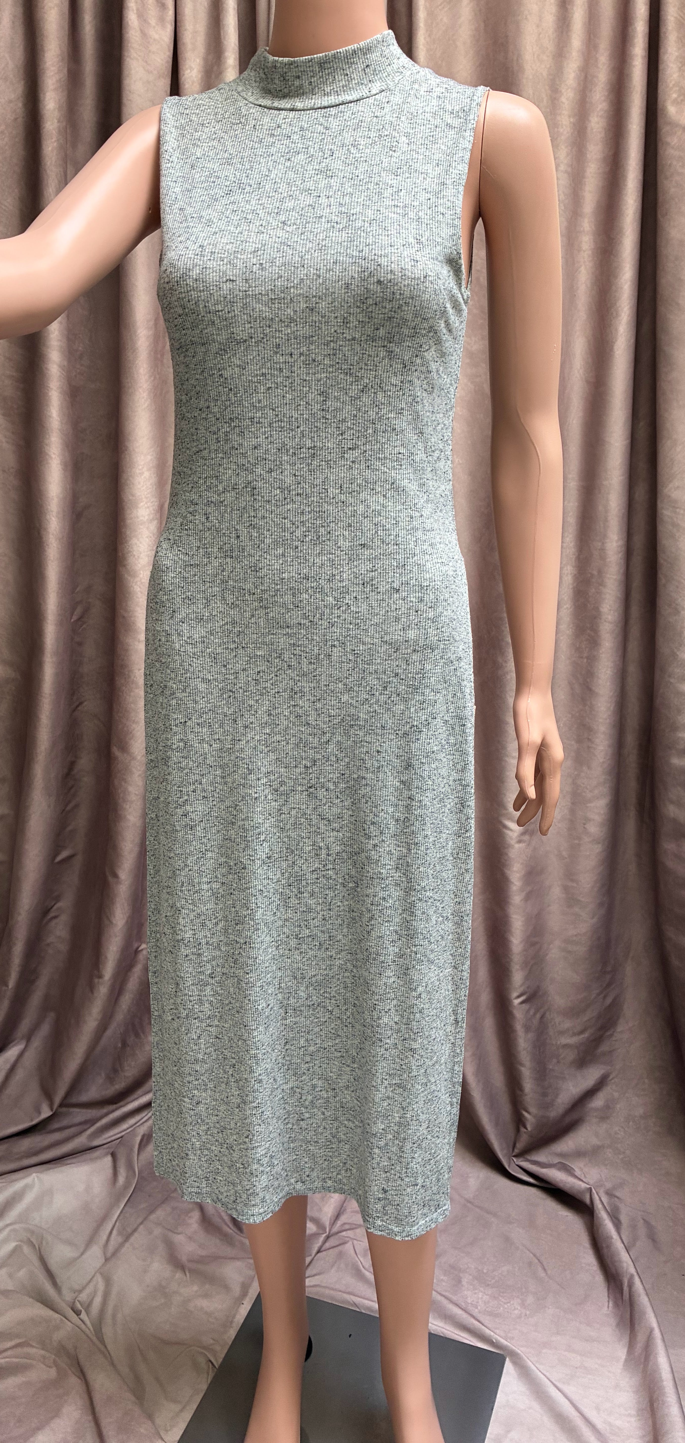Gray Long Tank | High Slit