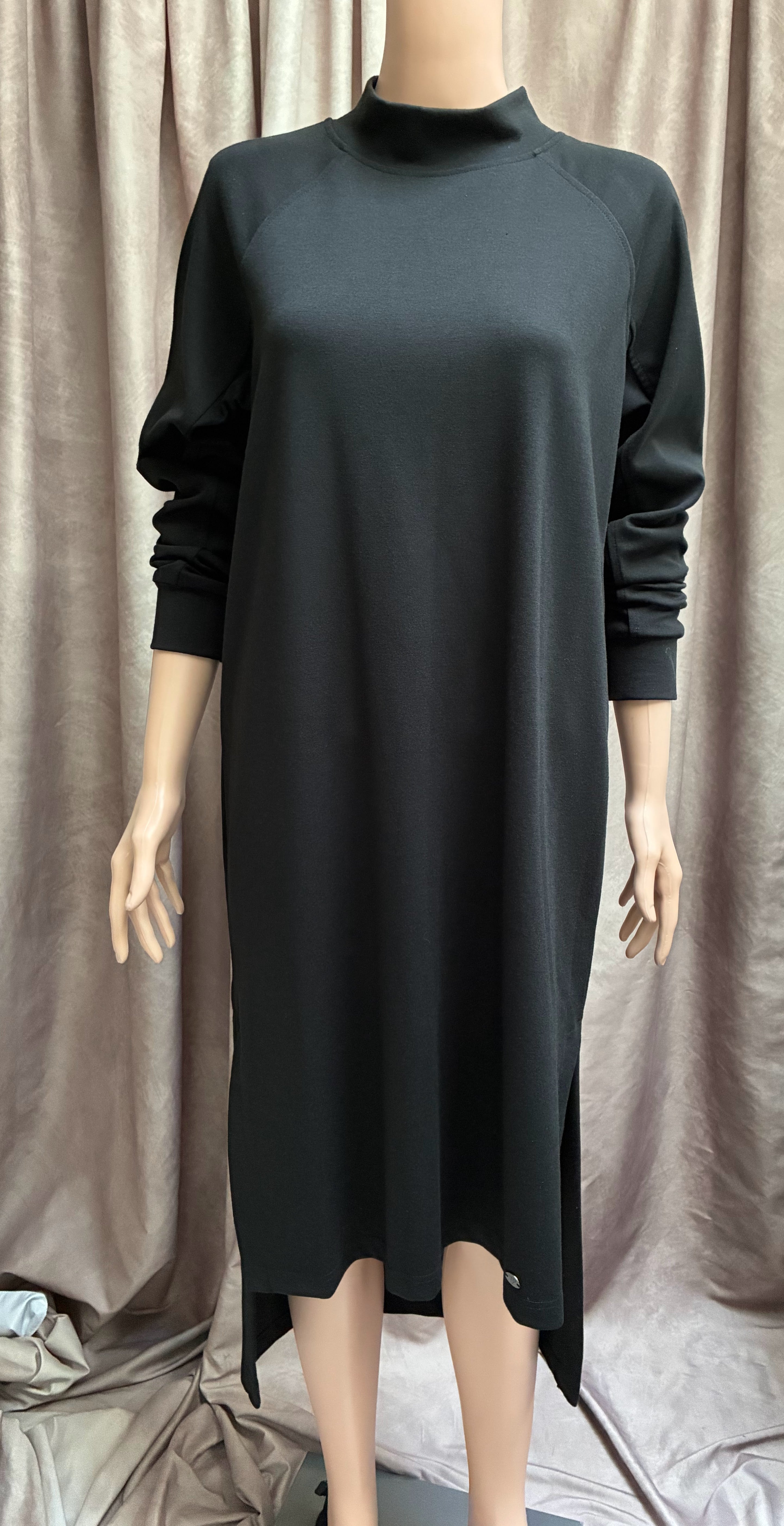 Black Long Sleeve Slouch Dress