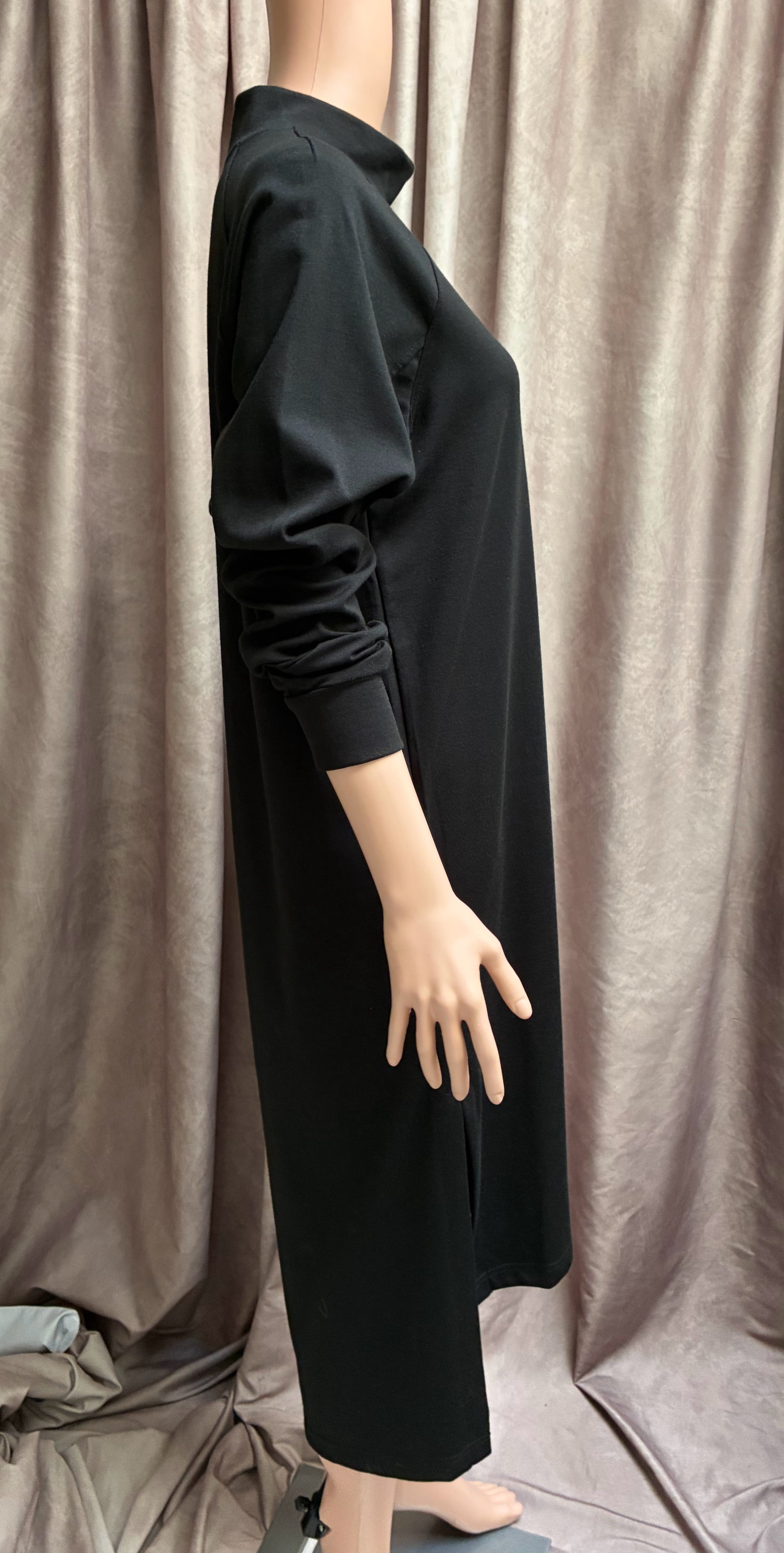 Black Long Sleeve Slouch Dress