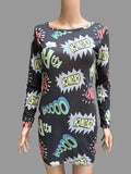 Graphic Bodycon Mini Dress