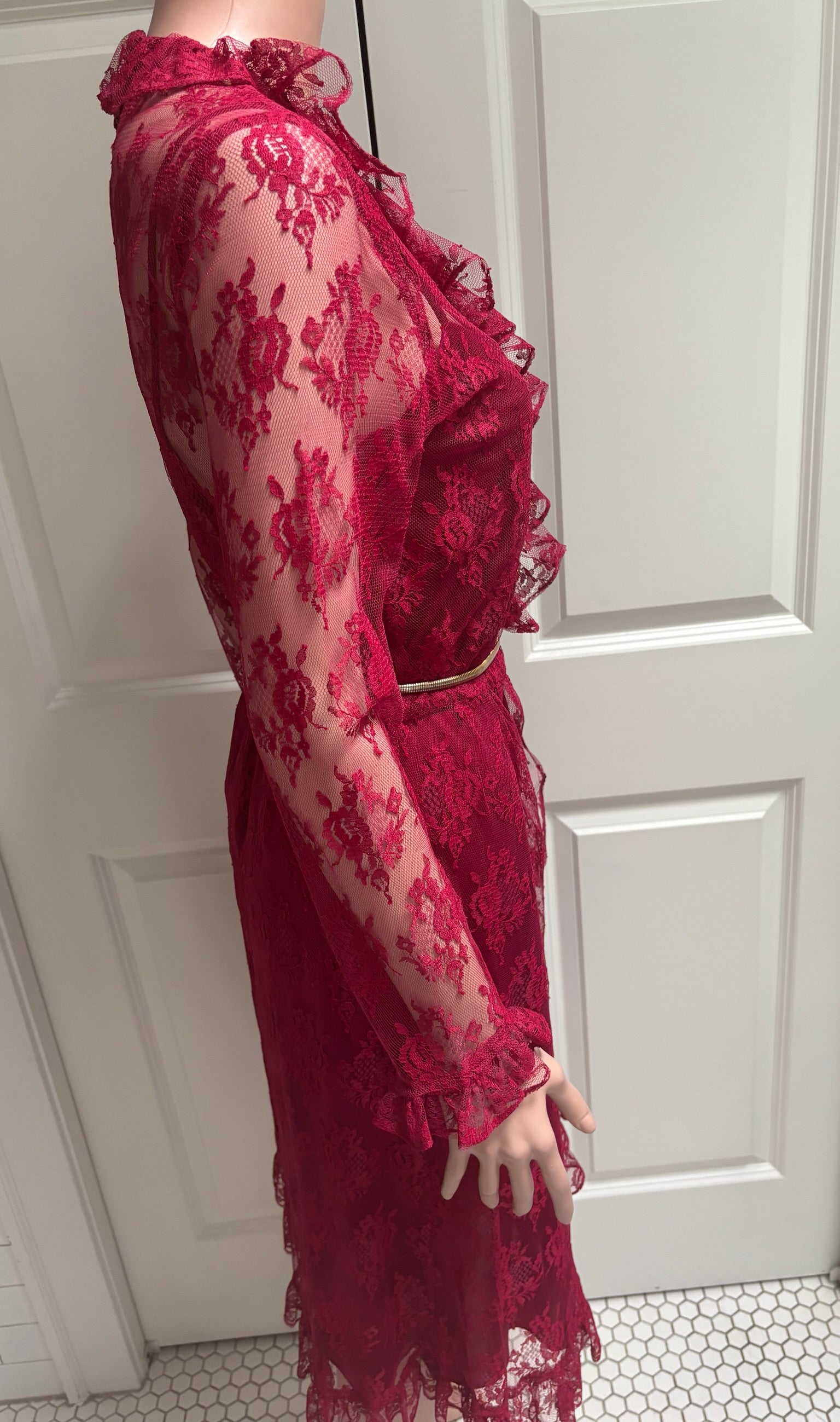 Vintage 80s Slip Dress | Matching Lace Overlay