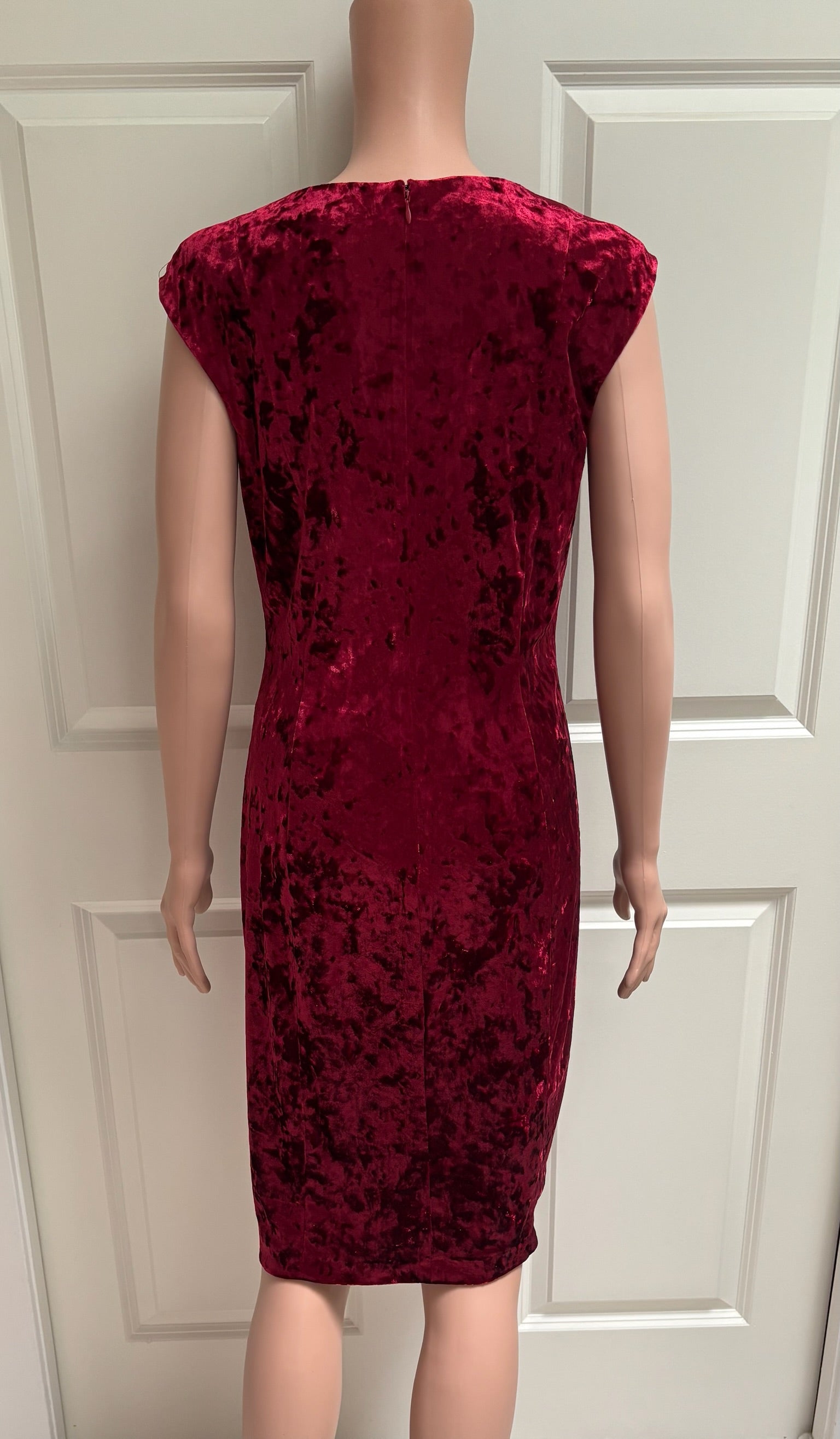 Burgundy Velvet Bodycon Dress