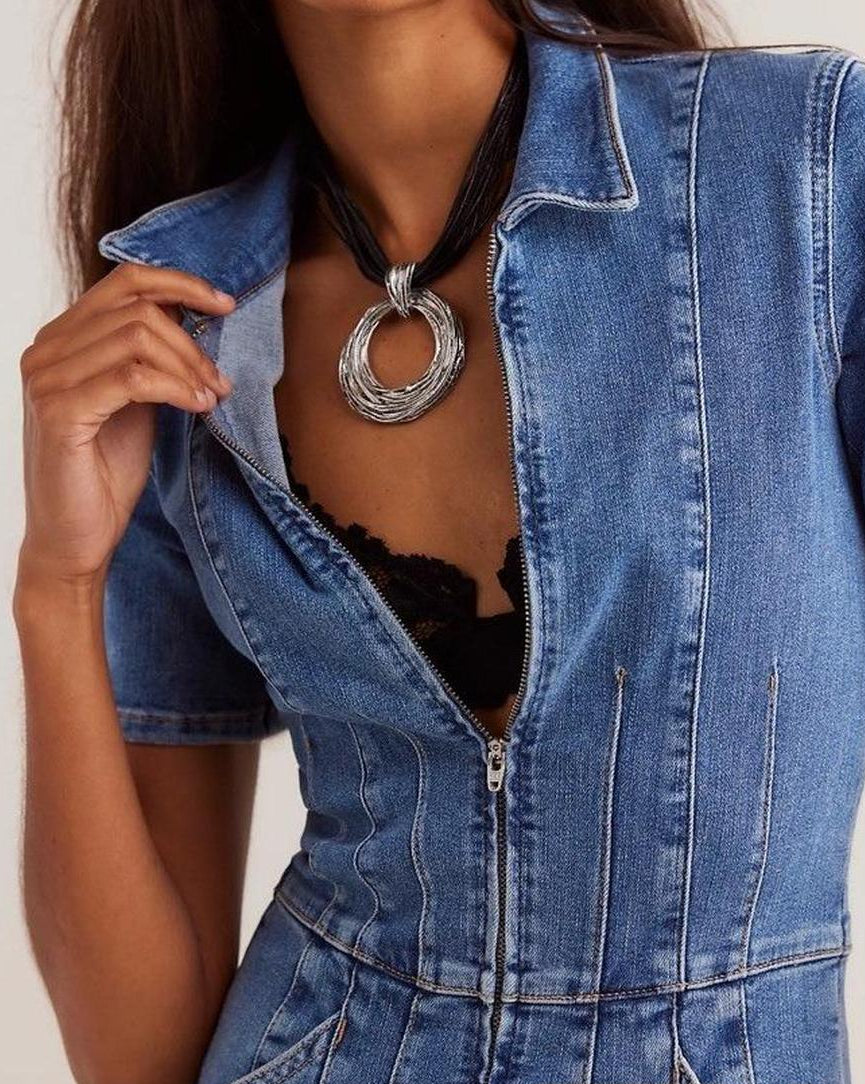 Free People Denim Bootcut Jumpsuit