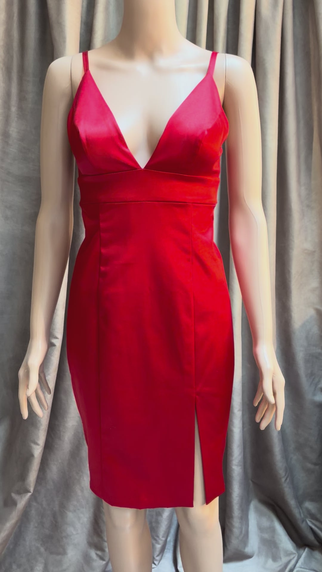 Red Satin Tailored Mini Dress – by Guess