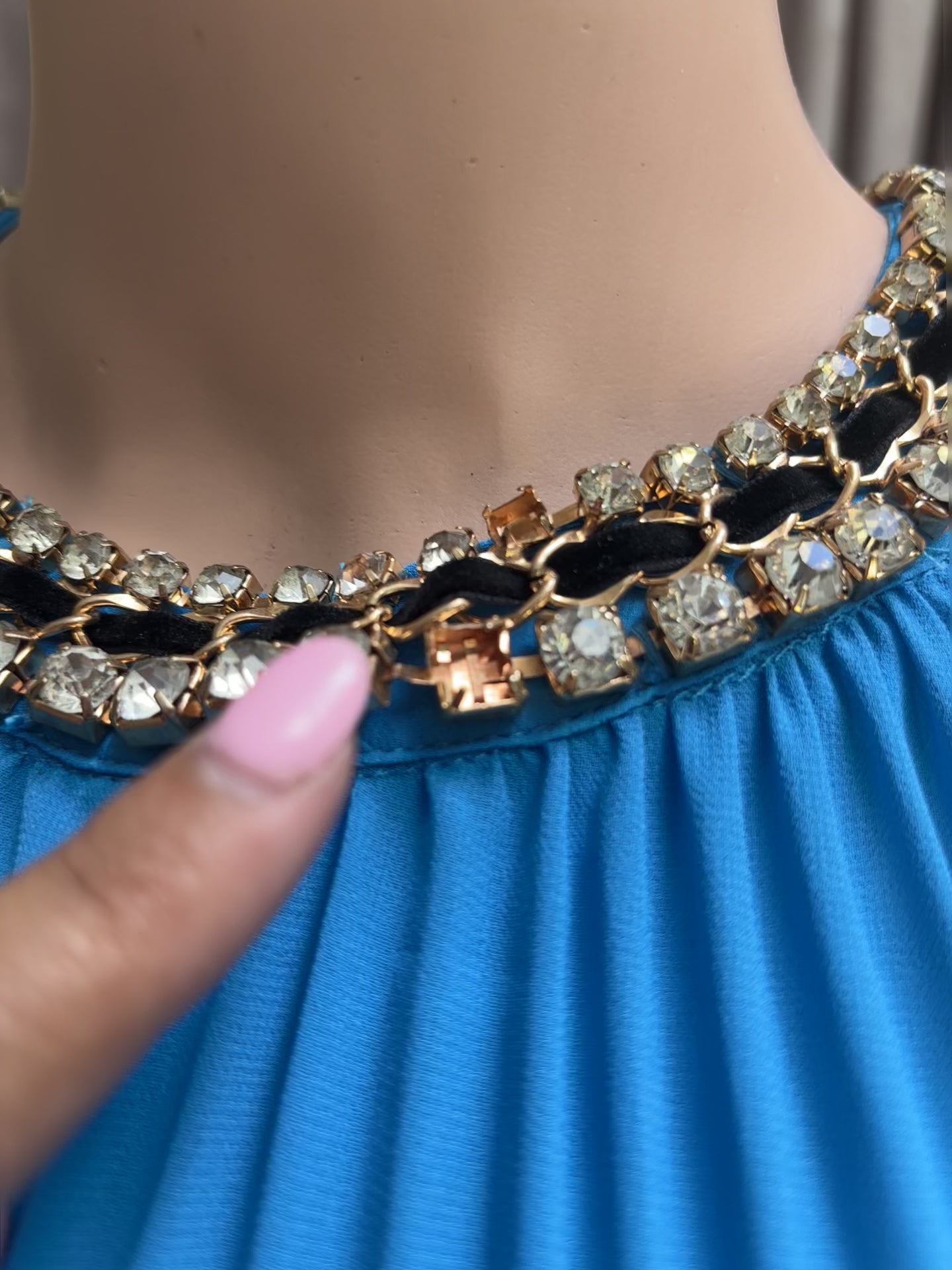 Turquoise Jeweled Dress