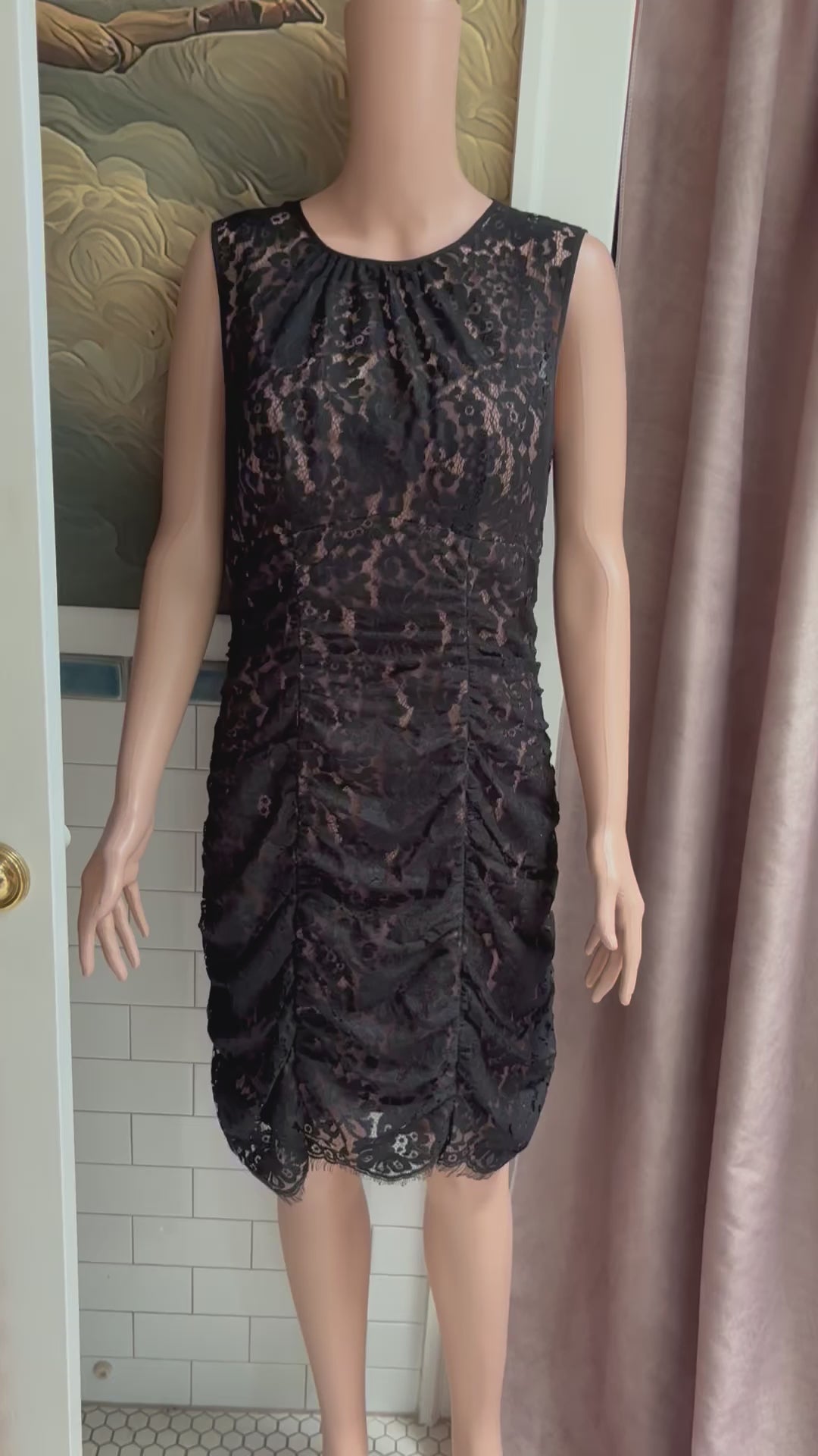 Black Lace Bodycon Cocktail Dress