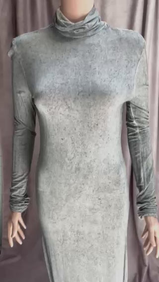 Grey Mockneck Sweater Dress